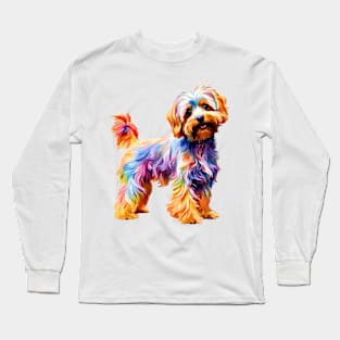 Rainbow Yorkipoo Impressionism Long Sleeve T-Shirt